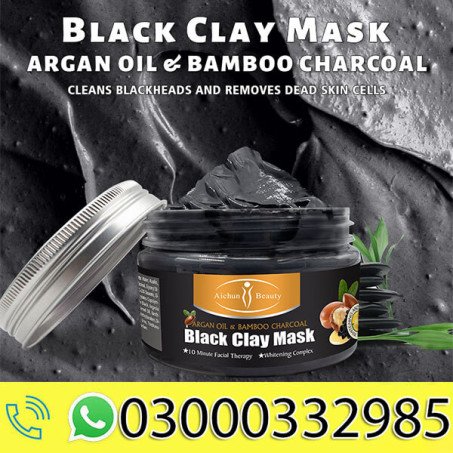 Aichun Beauty Argan Oil & Bamboo Black Clay Mud Mask 150g (10 Minute Facial Therapy